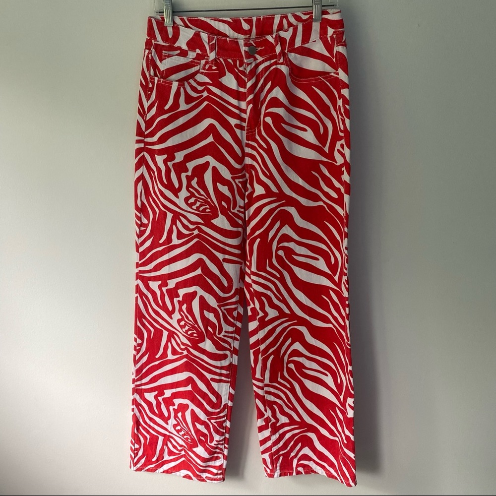 SHEIN Patterned Y2K Straight Leg Pants